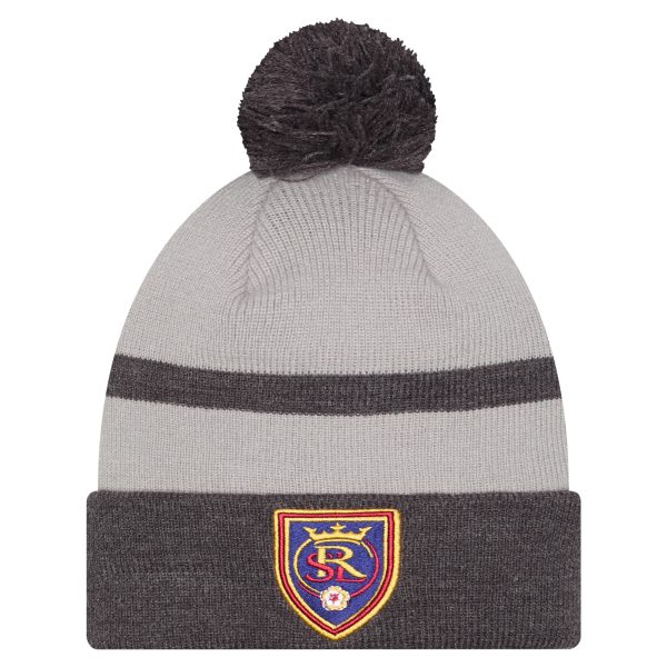 men8217s real salt lake new era gray 2025 kickoff cuffed knit hat with pom | LAFC Jerseys & MLS Apparel | Best Fan Merchandise