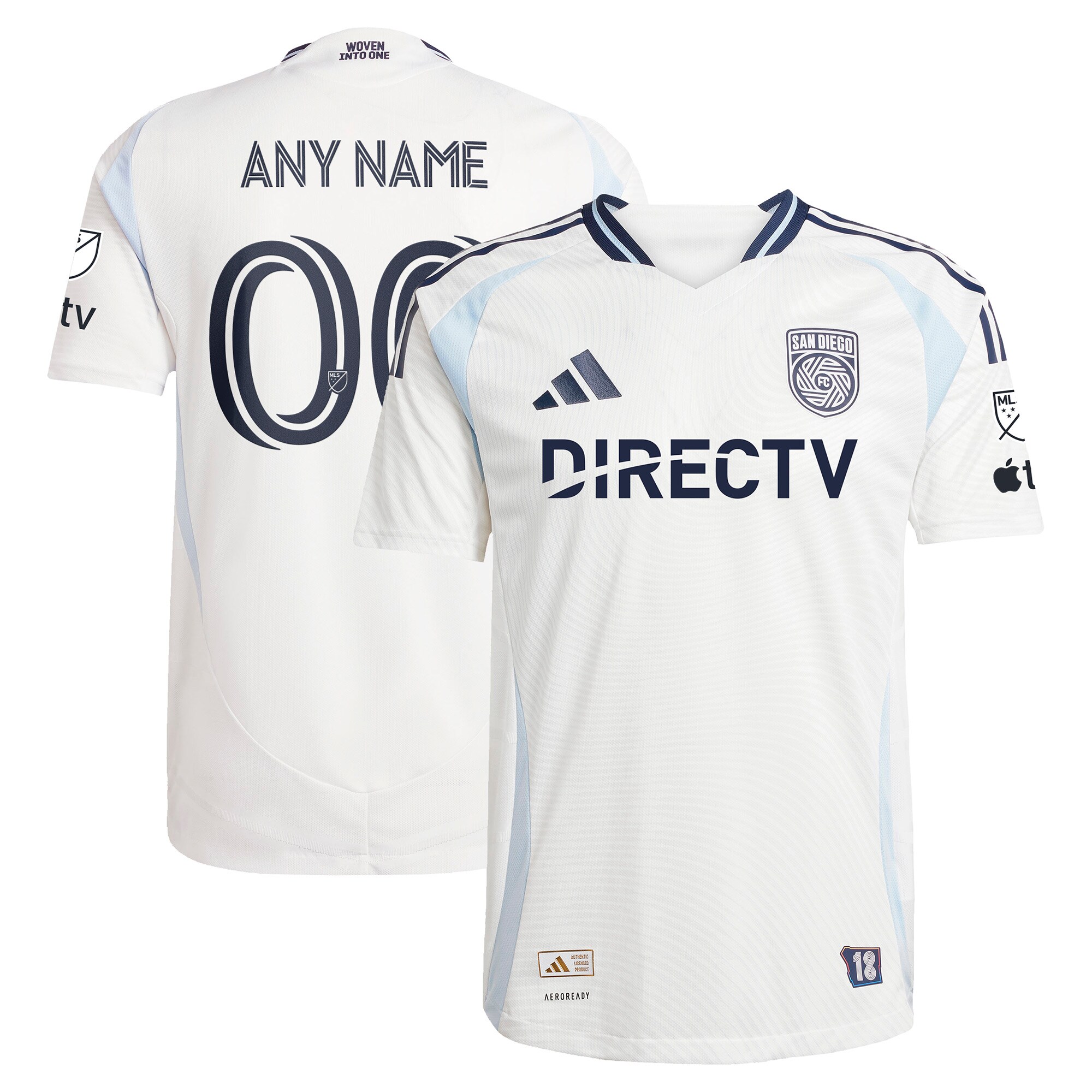 men8217s san diego fc adidas white 2025 woven into one authentic custom jersey | LAFC Jerseys & MLS Apparel | Best Fan Merchandise