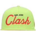 men8217s san jose clash mitchell amp ness green historic logo since 821796 foundation script snapback hat | LAFC Jerseys & MLS Apparel | Best Fan Merchandise