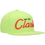 men8217s san jose clash mitchell amp ness green historic logo since 821796 foundation script snapback hat | LAFC Jerseys & MLS Apparel | Best Fan Merchandise