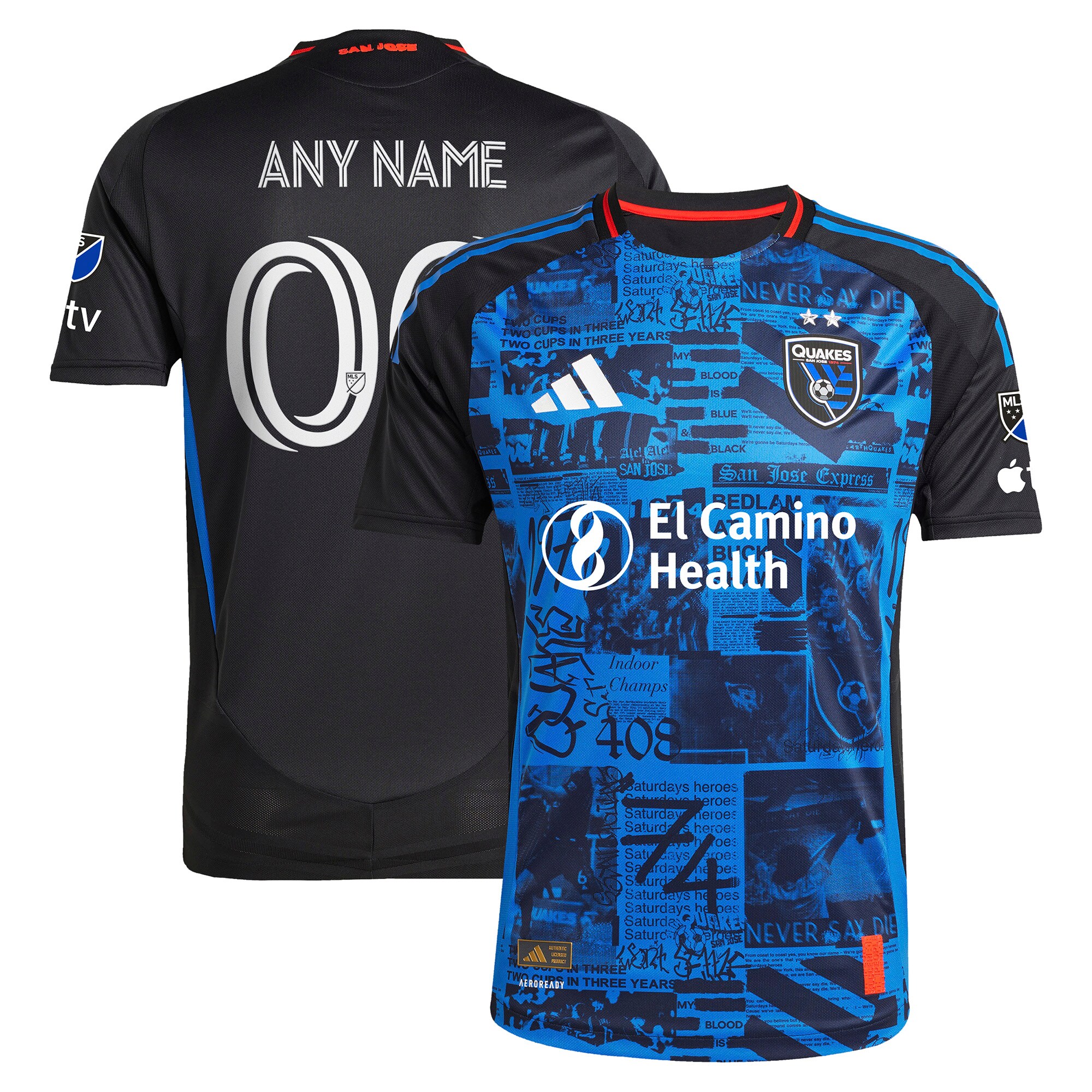 men8217s san jose earthquakes adidas black 2025 headliner authentic custom jersey | LAFC Jerseys & MLS Apparel | Best Fan Merchandise