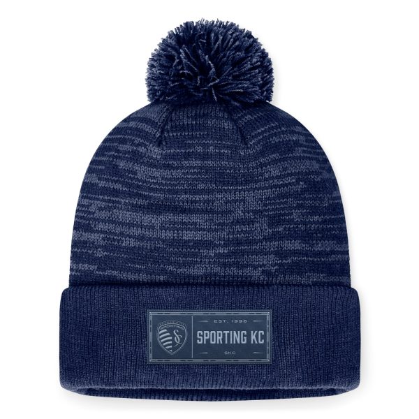 men8217s sporting kansas city fanatics heather navy low key cuffed knit hat with pom | LAFC Jerseys & MLS Apparel | Best Fan Merchandise